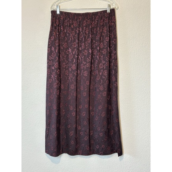 Vintage XL Maxi Skirt Black Purple Floral Print Boho Dark Fairy Whimsigoth - Picture 1 of 8